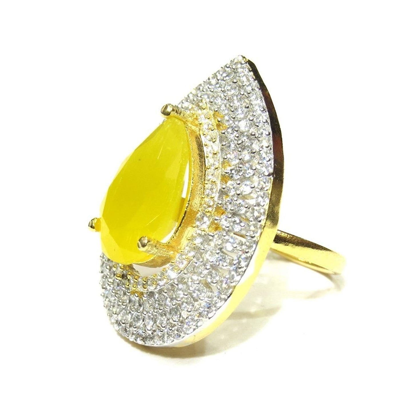 Jewelshingar Jewellery Gold Plated Ring In Yellow Colour For Women ( 20964-ring-yellow )