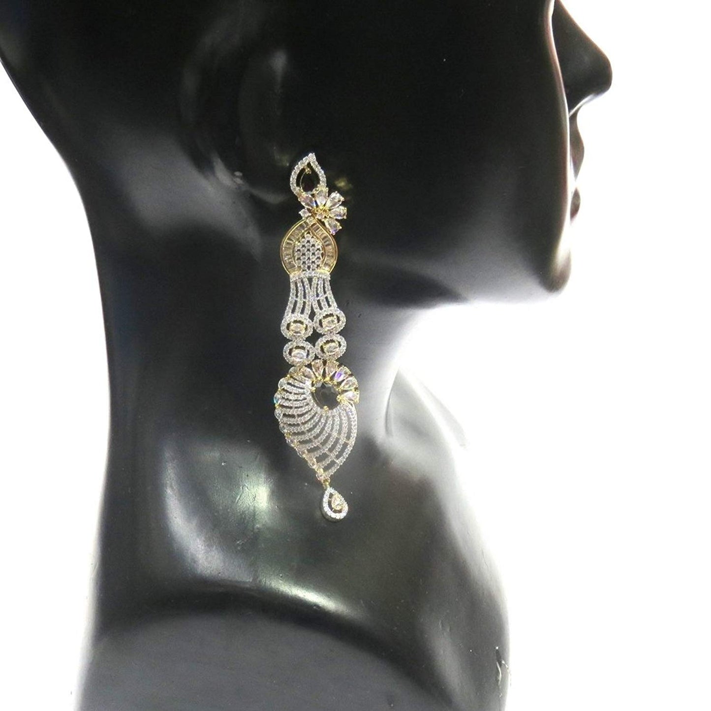 Jewelshingar Jewellery Fine Gold Plated Dangle & Drop Earrings For Girls ( 34712-ead-black )