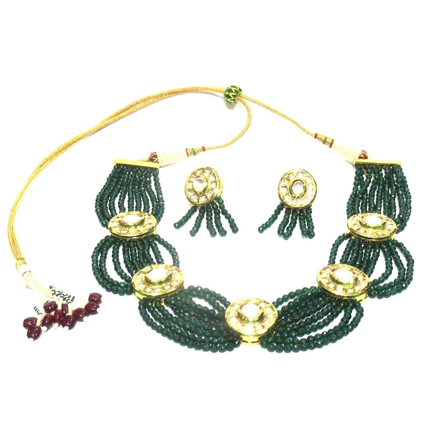 Jewelshingar Jewellery Gold Plated Necklace Set In Gold Colour For Women ( 21237-acs )