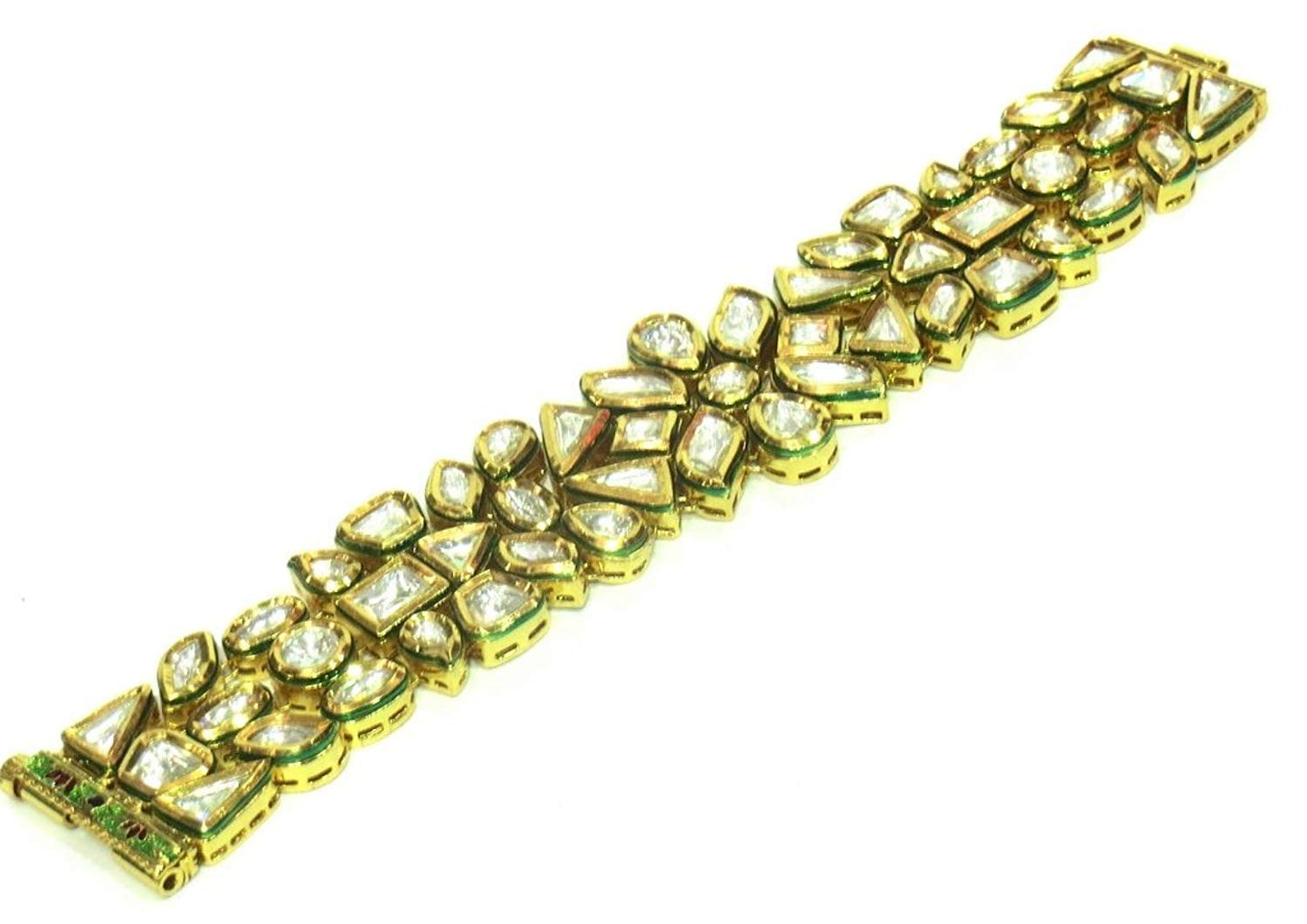Jewelshingar Jewellery Polki Kundan Bracelet For Women ( 26459-bcad-cb )