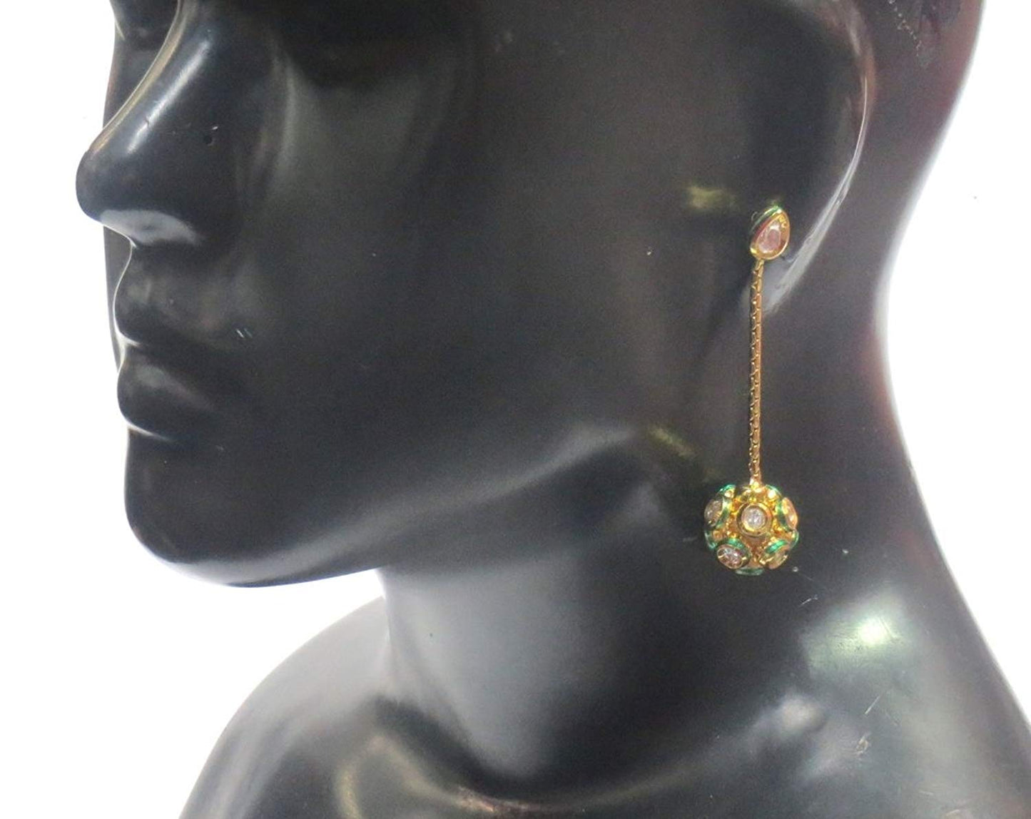Jewelshingar Jewellery Polki Kundan Dangle & Drop Earrings Earings For Women ( 37355-ace )