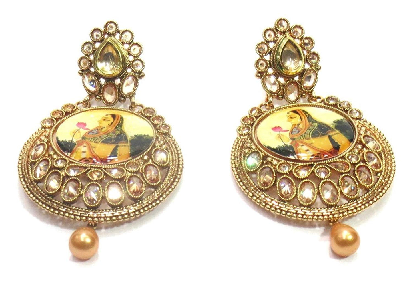 Jewelshingar Jewellery Fine Gold Plated Dangle & Drop Earrings For Girls ( 34746-pe )