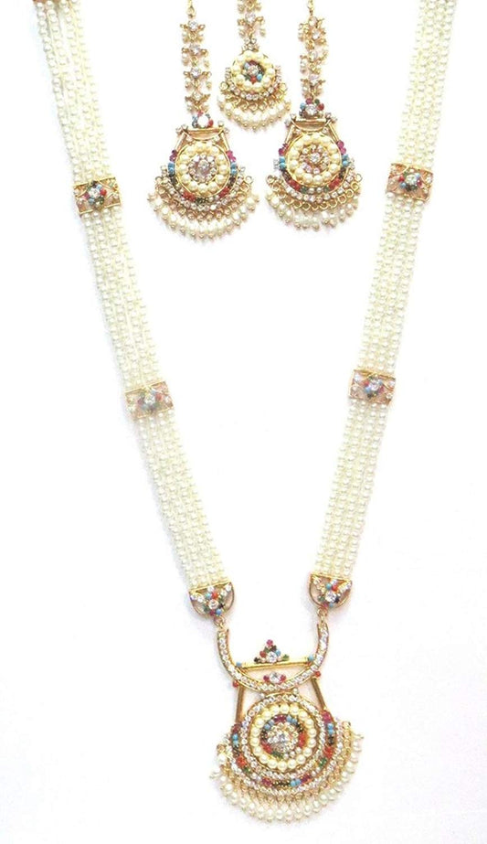 Jewelshingar Jewellery Jadau Gold Plated Colour multiLong Necklaces For Women (43151-rh-jadau-multi)