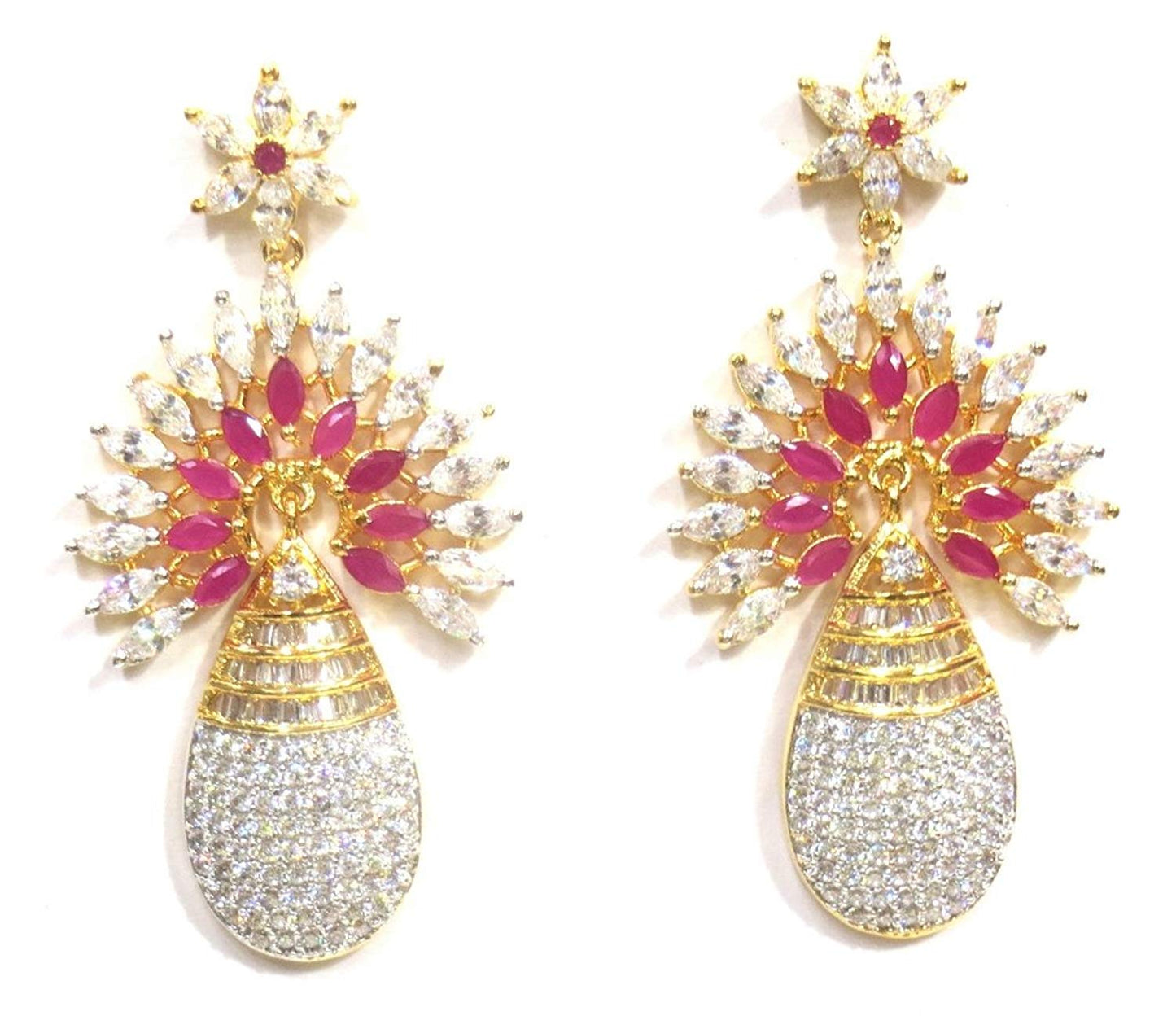 Jewelshingar Jewellery Shingar Jewellery Dangle & Drop Earrings For Women ( 42250-ead-ruby )