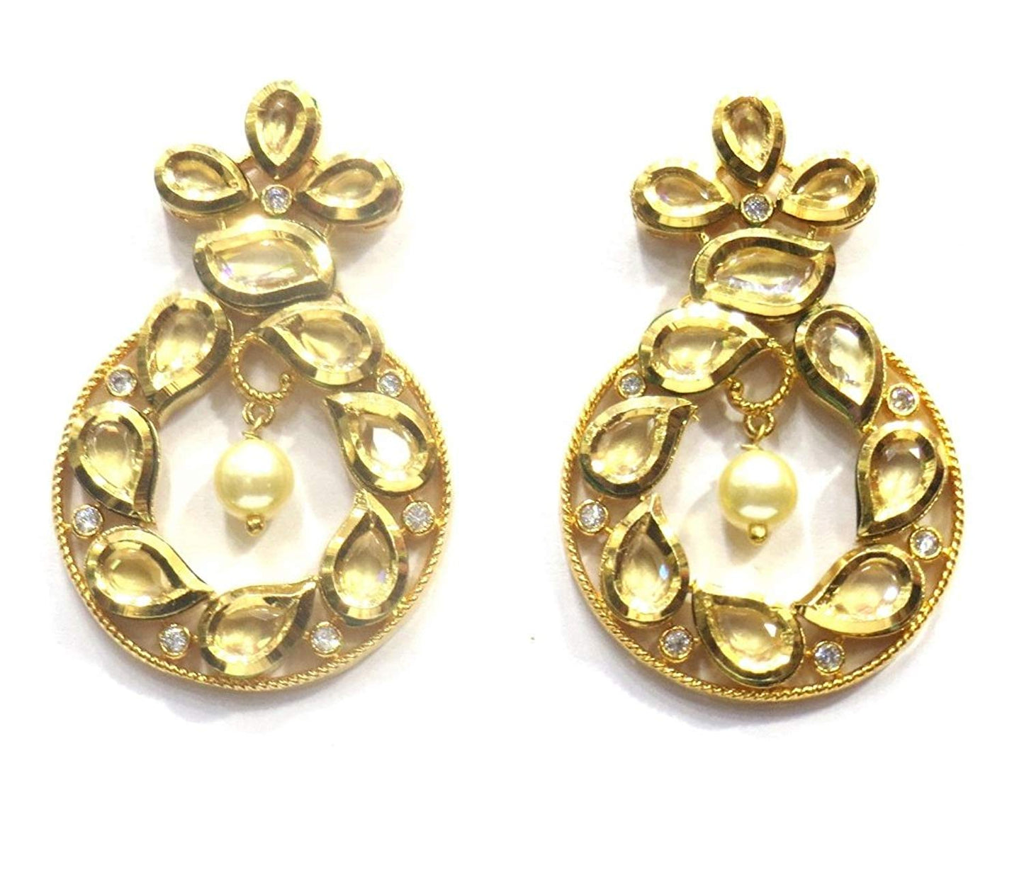 Jewelshingar Jewellery Fine Gold Plated Dangle & Drop Earrings For Girls ( 34819-ace )