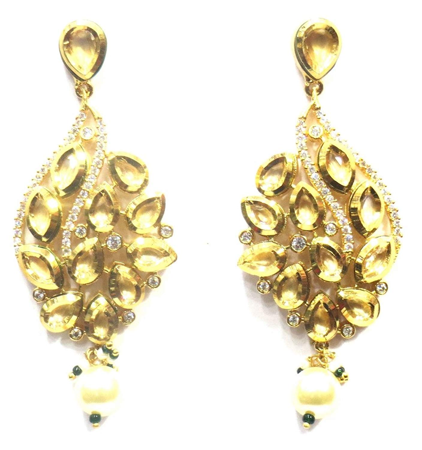 Jewelshingar Jewellery Fine Gold Plated Dangle & Drop Earrings For Girls ( 34822-ace )