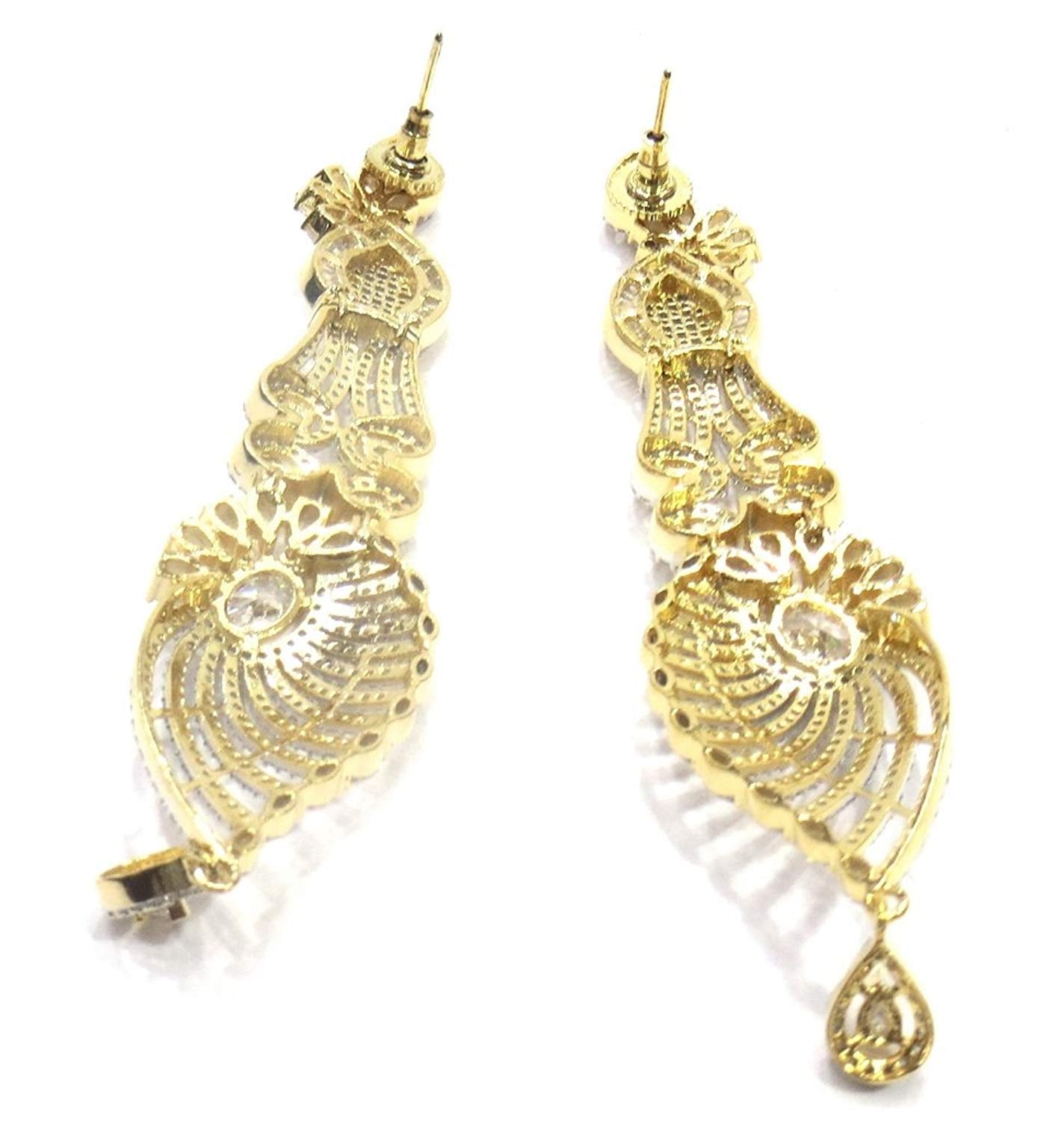 Jewelshingar Jewellery Fine Gold Plated Dangle & Drop Earrings For Girls ( 34208-ead )