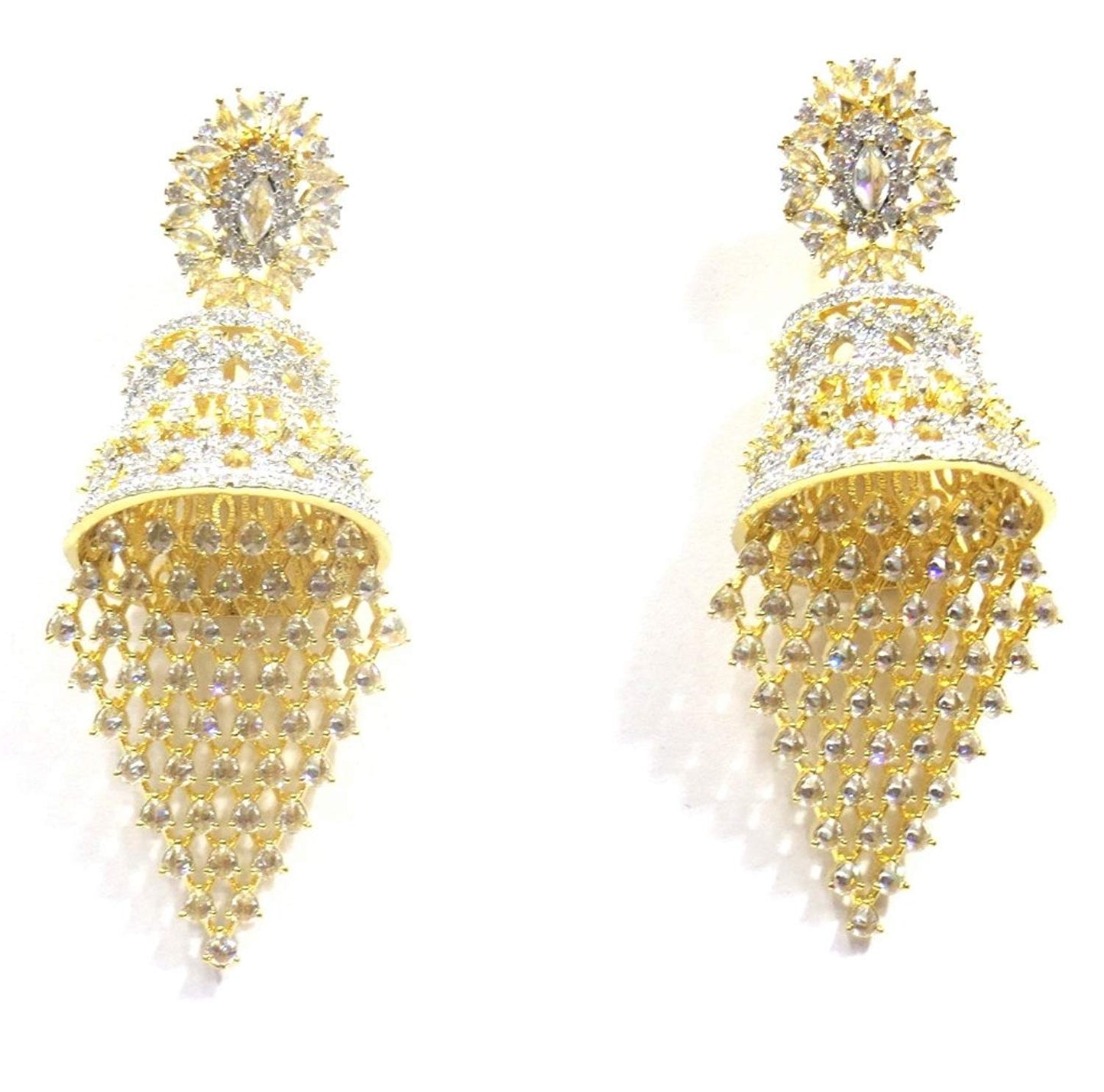 Jewelshingar Jewellery Fine Gold Plated Dangle & Drop Earrings For Girls ( 34201-ead )