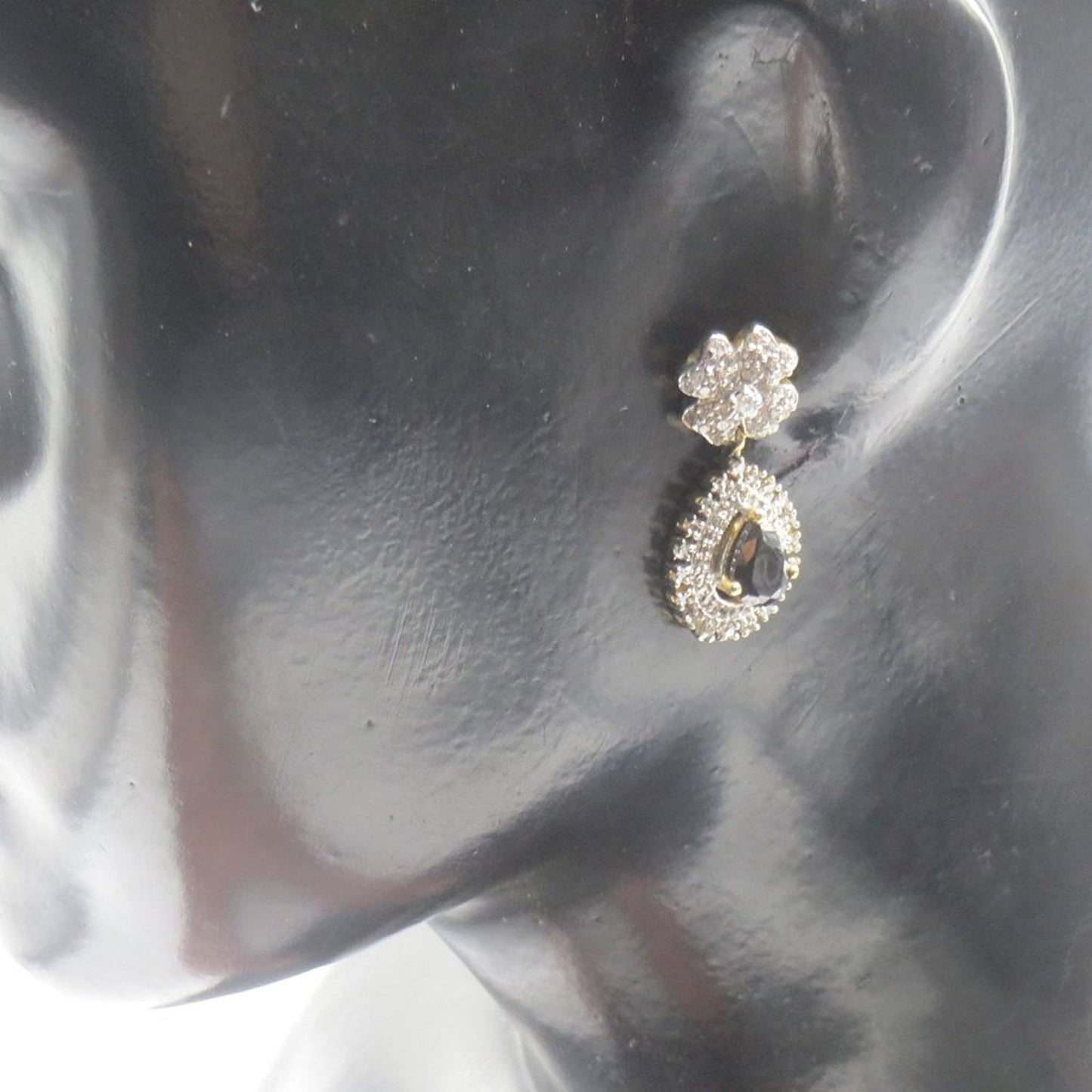 Jewelshingar Jewellery Silver Gold Plated Black Colour Earrings For Women (44781-ead)