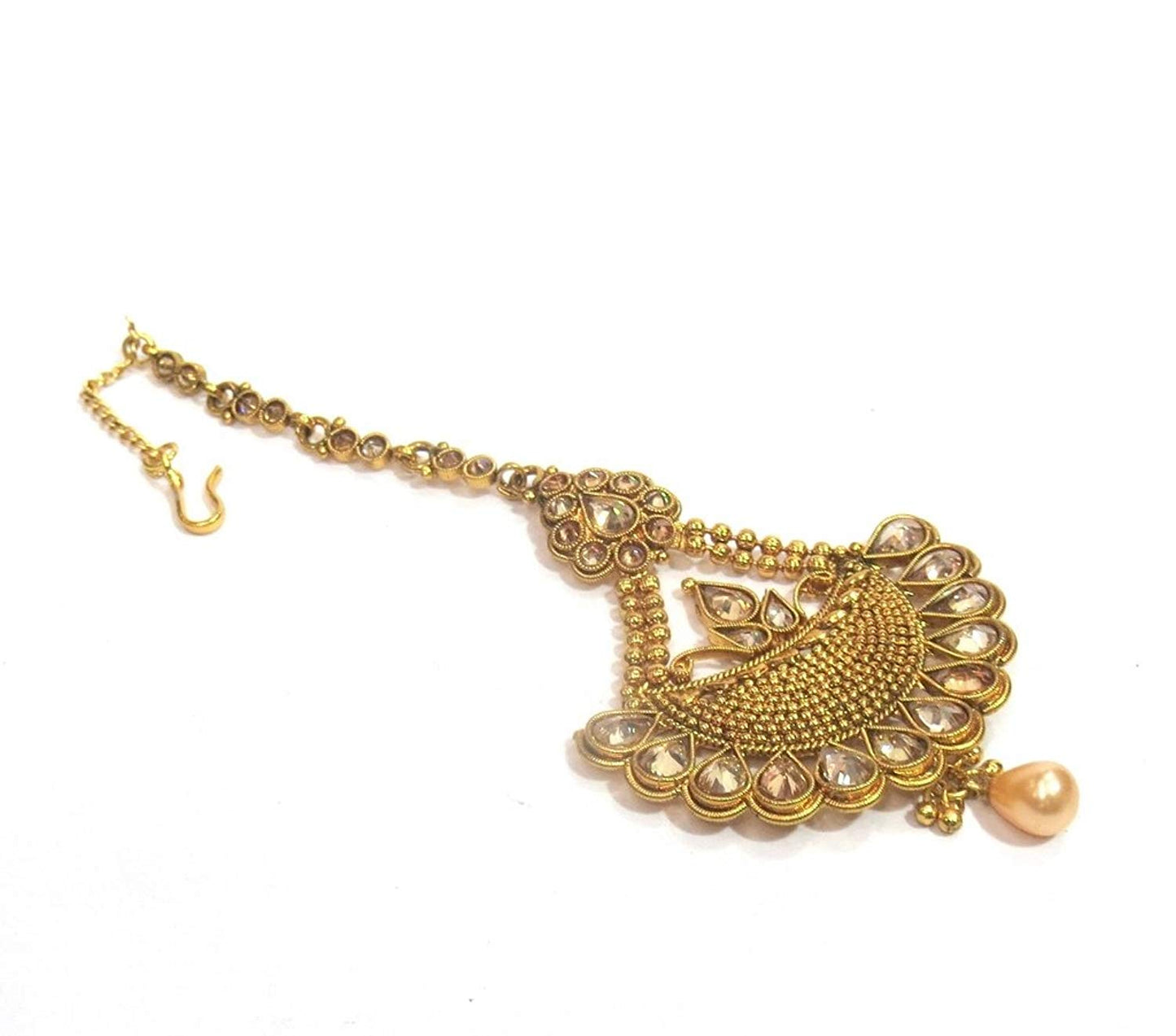 Jewelshingar Jewellery Fine Gold Plated Maangtikka For Women ( 32454-maangtikka )