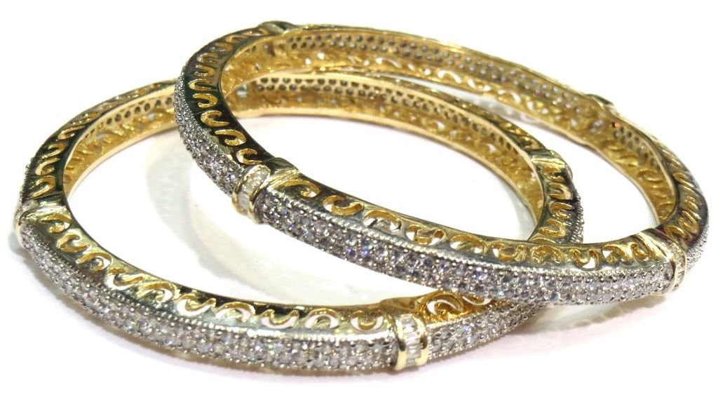 Jewelshingar Cubic Zirconia Bangles Set For Women Jewellery ( 6955-2.4-1-jb ) - JEWELSHINGAR