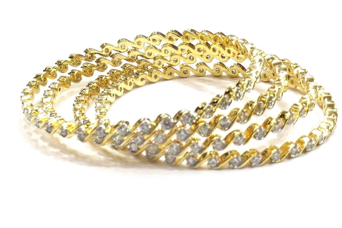 Jewelshingar Jewellery Exclusive Diamond Looking Bangles For Women ( 37847-jb-p )