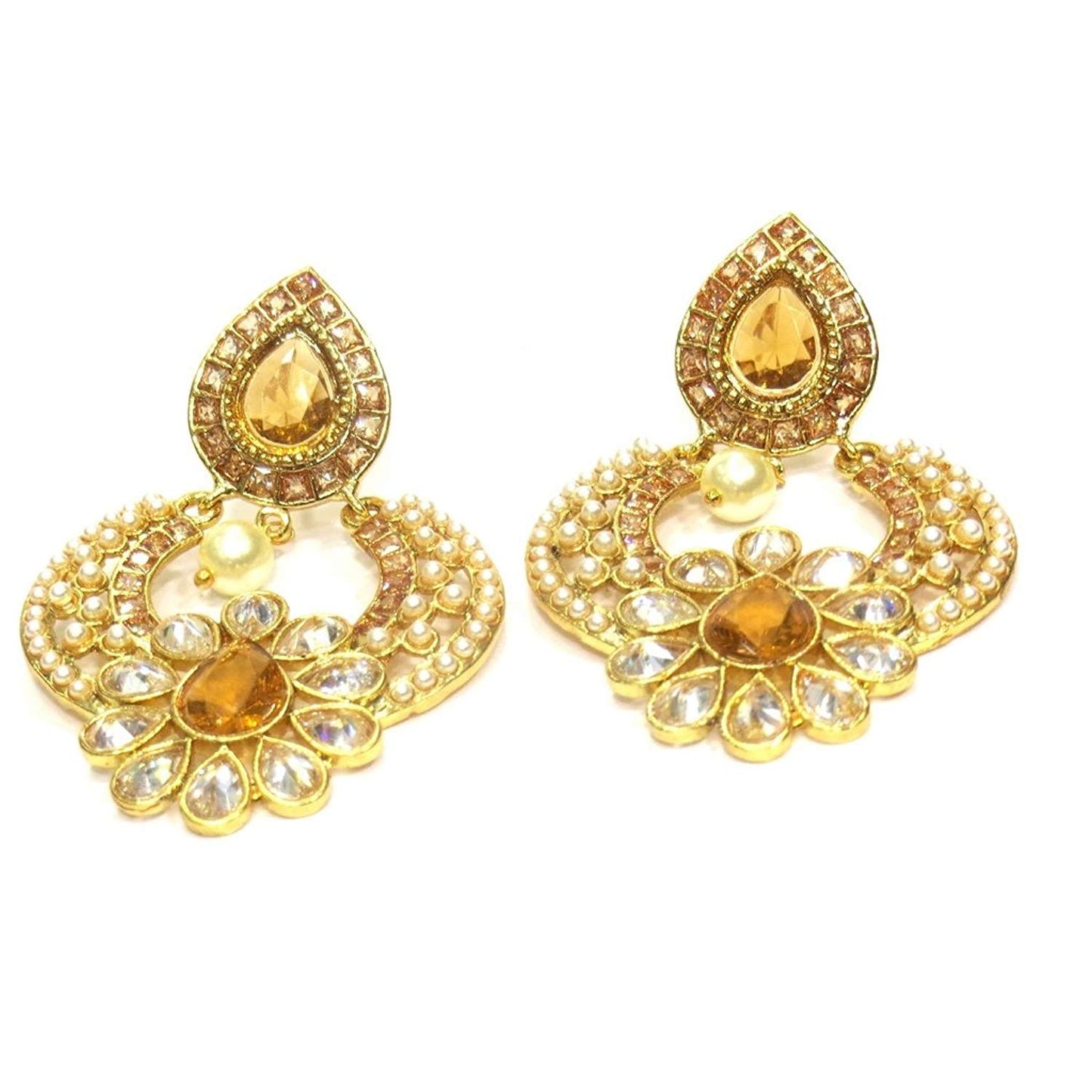 Jewelshingar Jewellery Gold Plated Earrings In Gold Colour For Women ( 21030-pe )