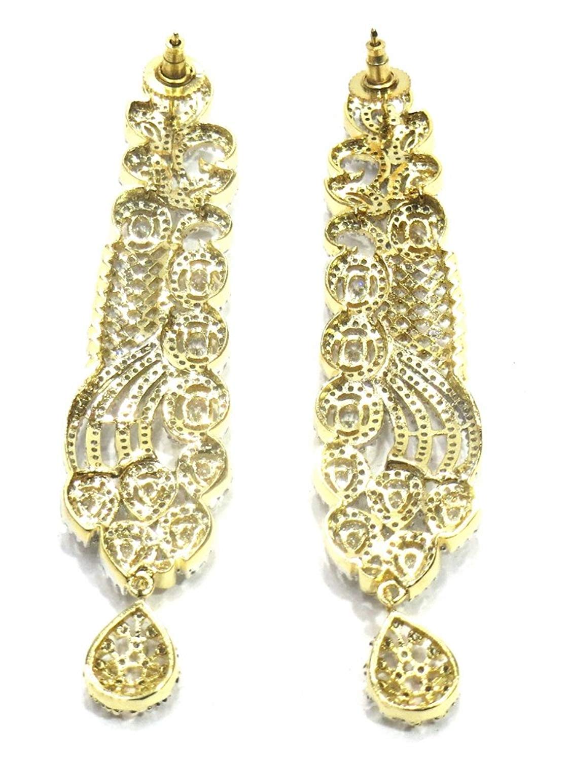 Jewelshingar Jewellery Fine Gold Plated Dangle & Drop Earrings For Girls ( 34252-ead )