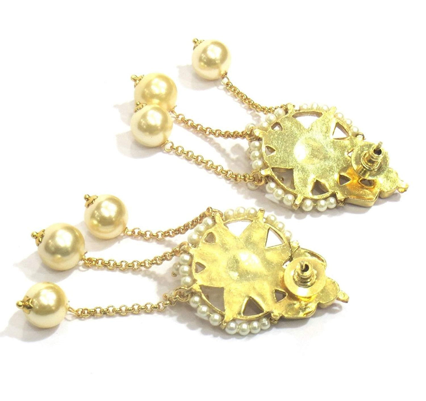 Jewelshingar Jewellery Fine Gold Plated Dangle & Drop Earrings For Women ( 31967-ace-ruby )