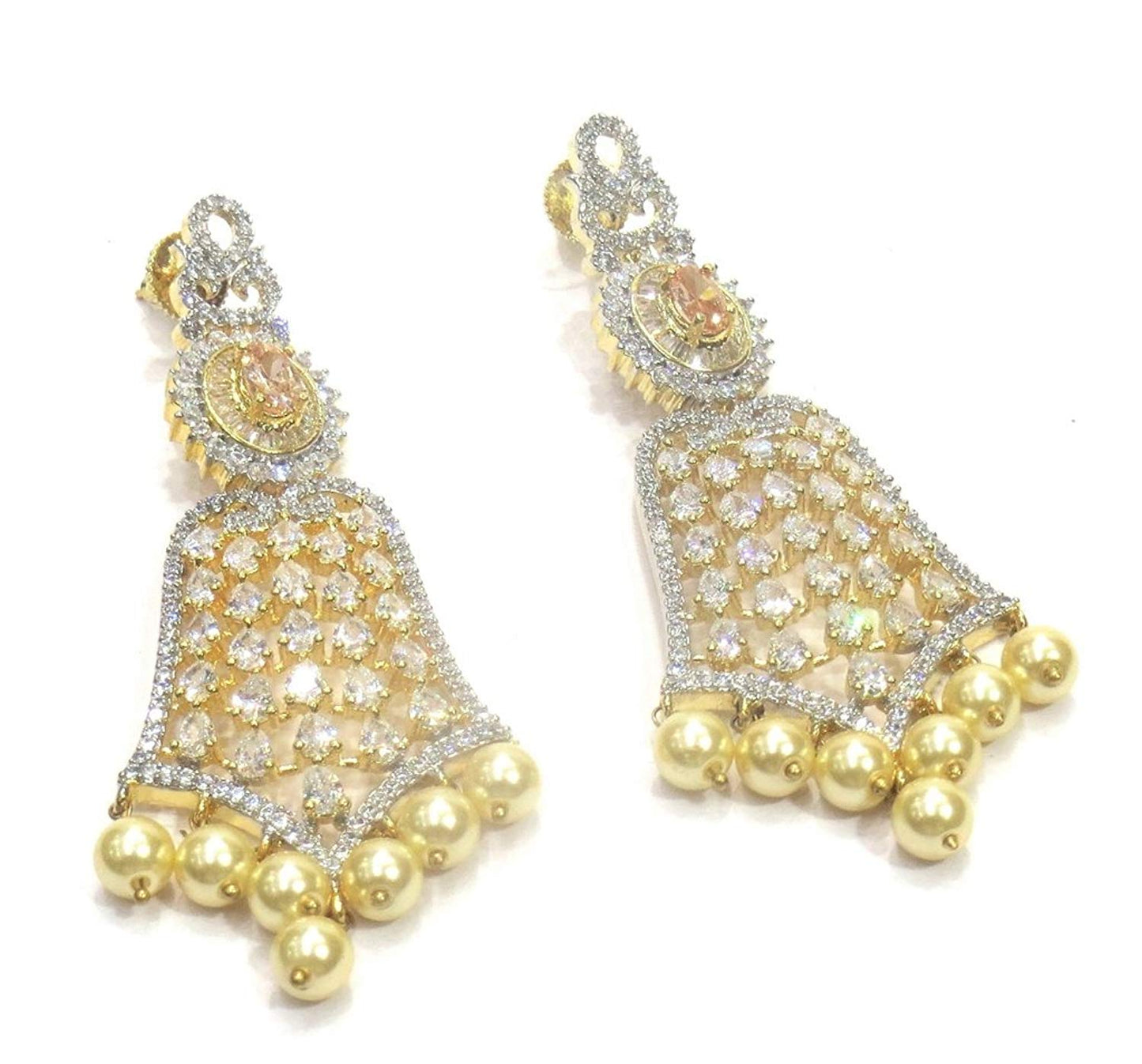 Jewelshingar Jewellery Fine Gold Plated Dangle & Drop Earrings For Girls ( 34484-ead-gold )