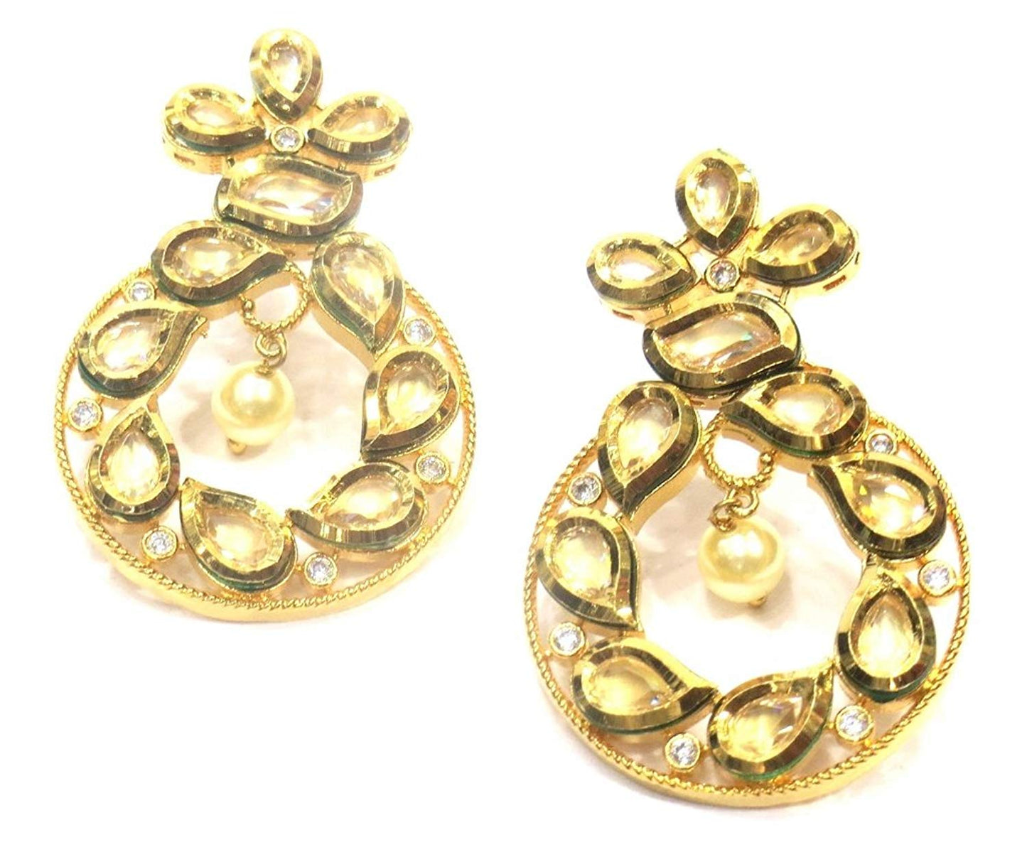 Jewelshingar Jewellery Fine Gold Plated Dangle & Drop Earrings For Girls ( 34819-ace )