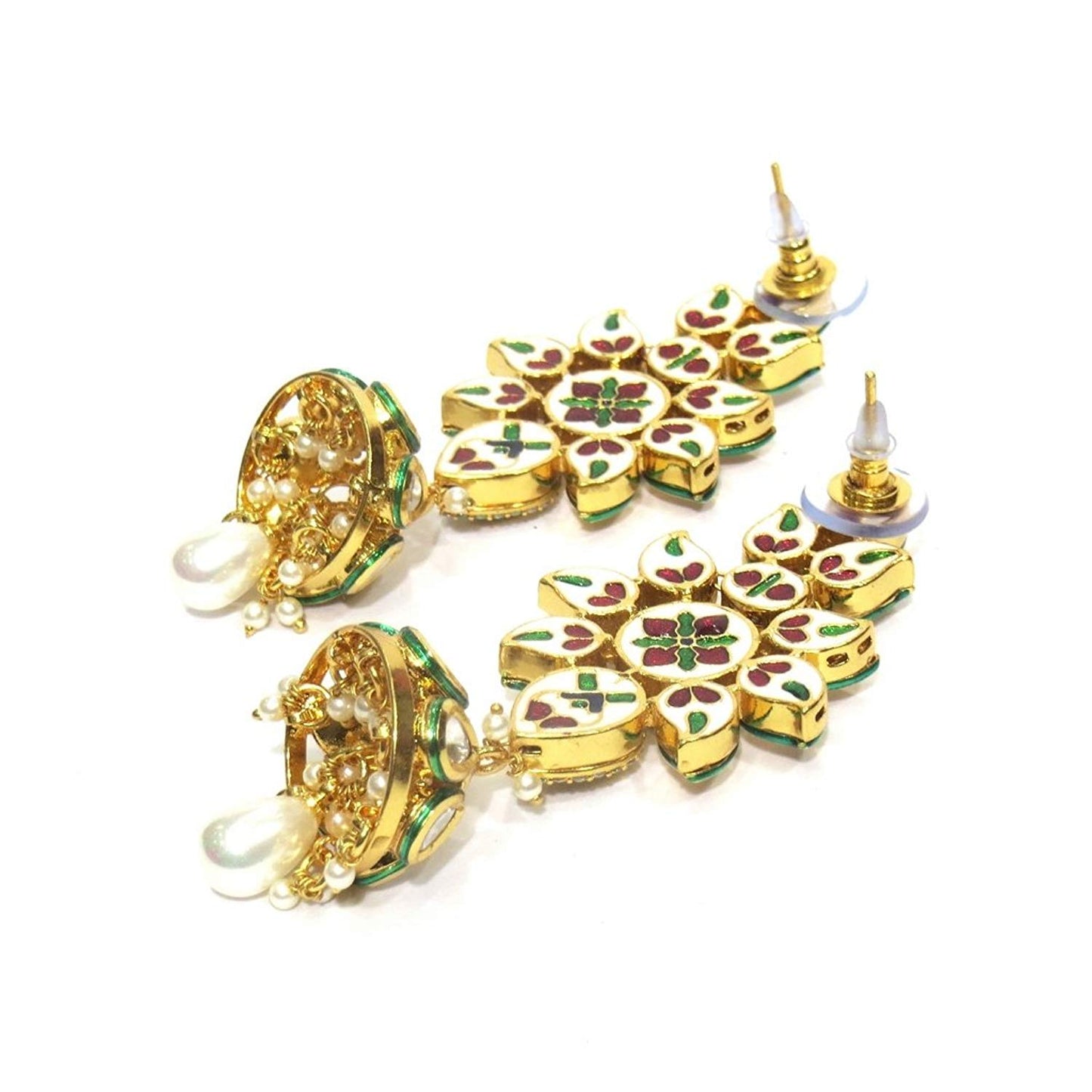 Jewelshingar Jewellery Gold Plated Earrings In Gold Colour For Women ( 21378-ace )