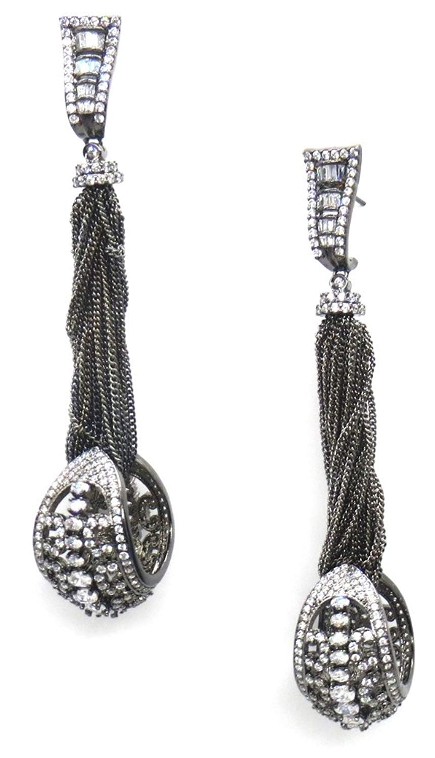Jewelshingar Jewellery Victorian Plated Clear Colour Earrings For Women (44416-ead)