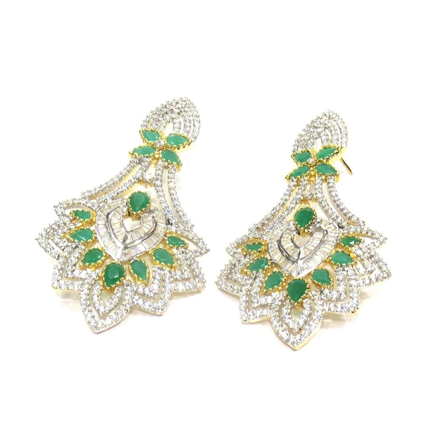 Jewelshingar Jewellery Fine Plated Dangle & Drop Earrings For Women ( 18527-ead-green )