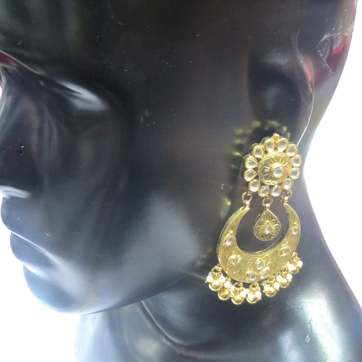 Jewelshingar Jewellery Polki Kundan Dangle & Drop Earrings Earings For Women ( 37180-dce )