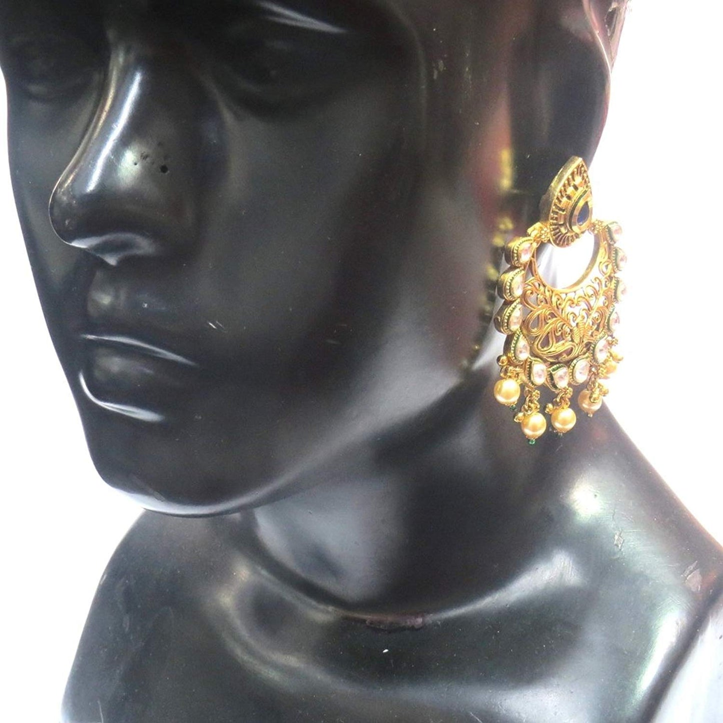 Jewelshingar Jewellery Antique Look Dangle & Drop Earrings Earings For Women ( 37025-pe-blue )