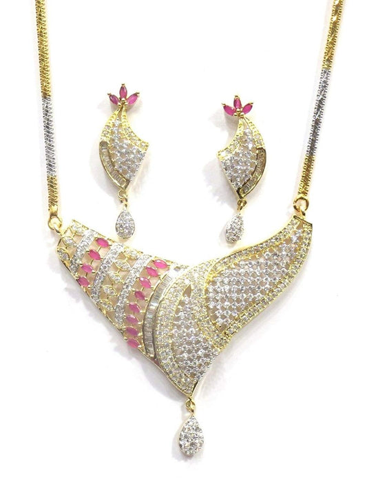 Jewelshingar Jewellery Fine Gold Plated Mangalsutra For Women ( 36177-psad-tanmaniya-ruby )