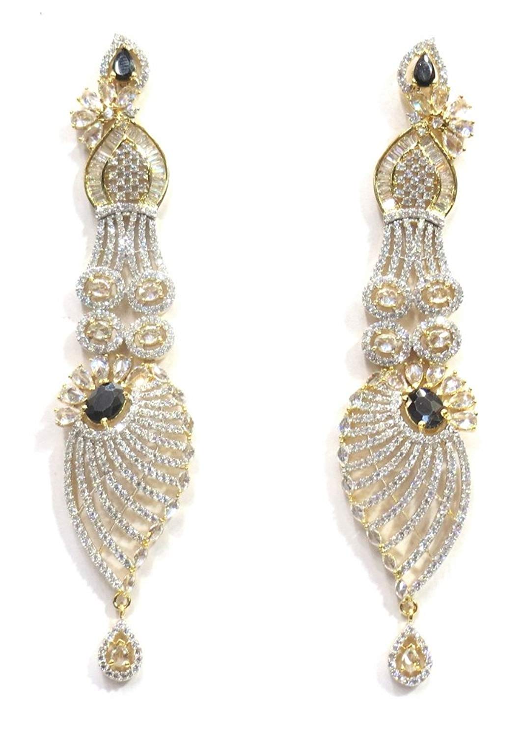 Jewelshingar Jewellery Fine Gold Plated Dangle & Drop Earrings For Girls ( 34712-ead-black )