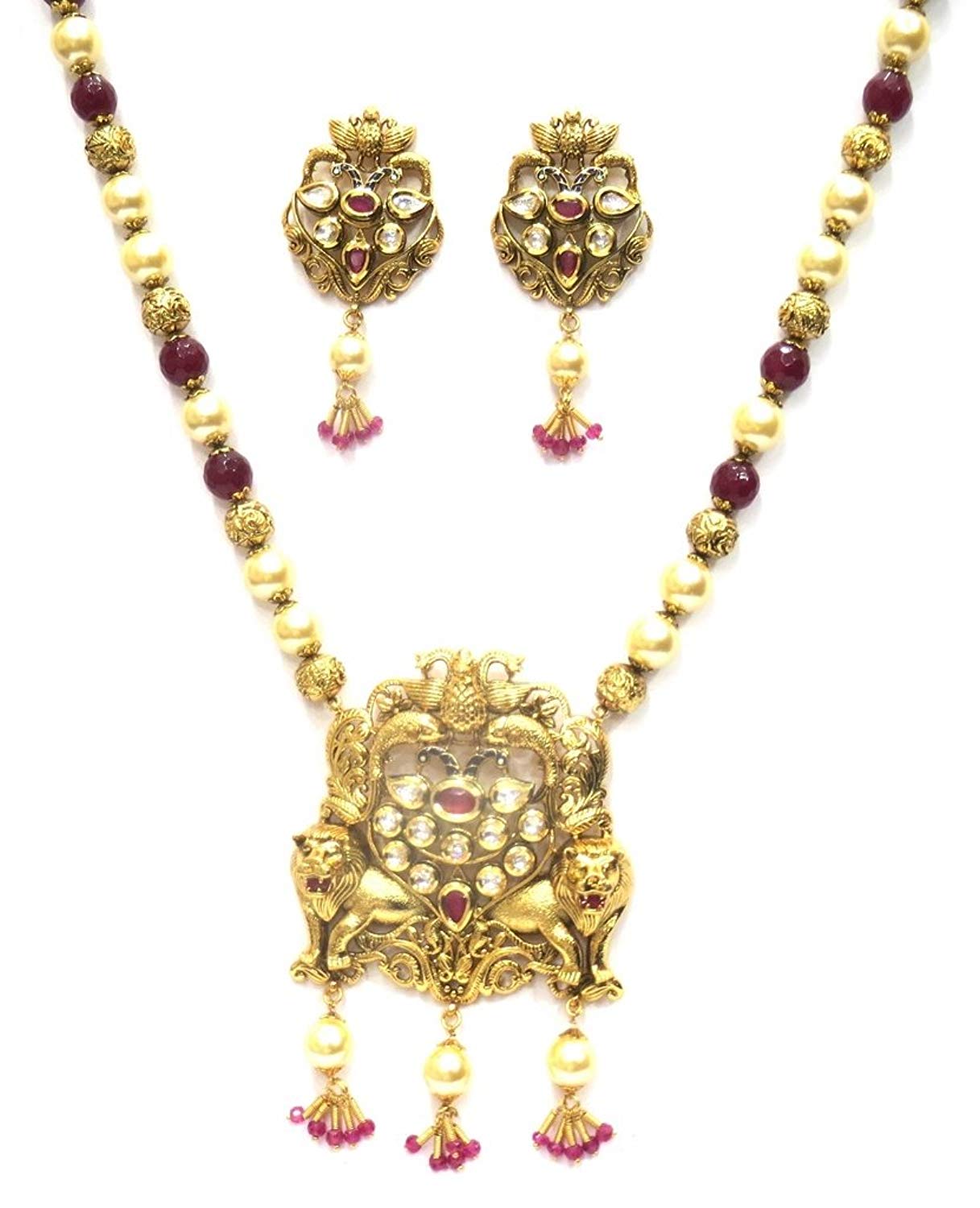 Jewelshingar Jewellery Exclusive Necklace Pendant Set For Women ( 37552-acs-ps-ruby )