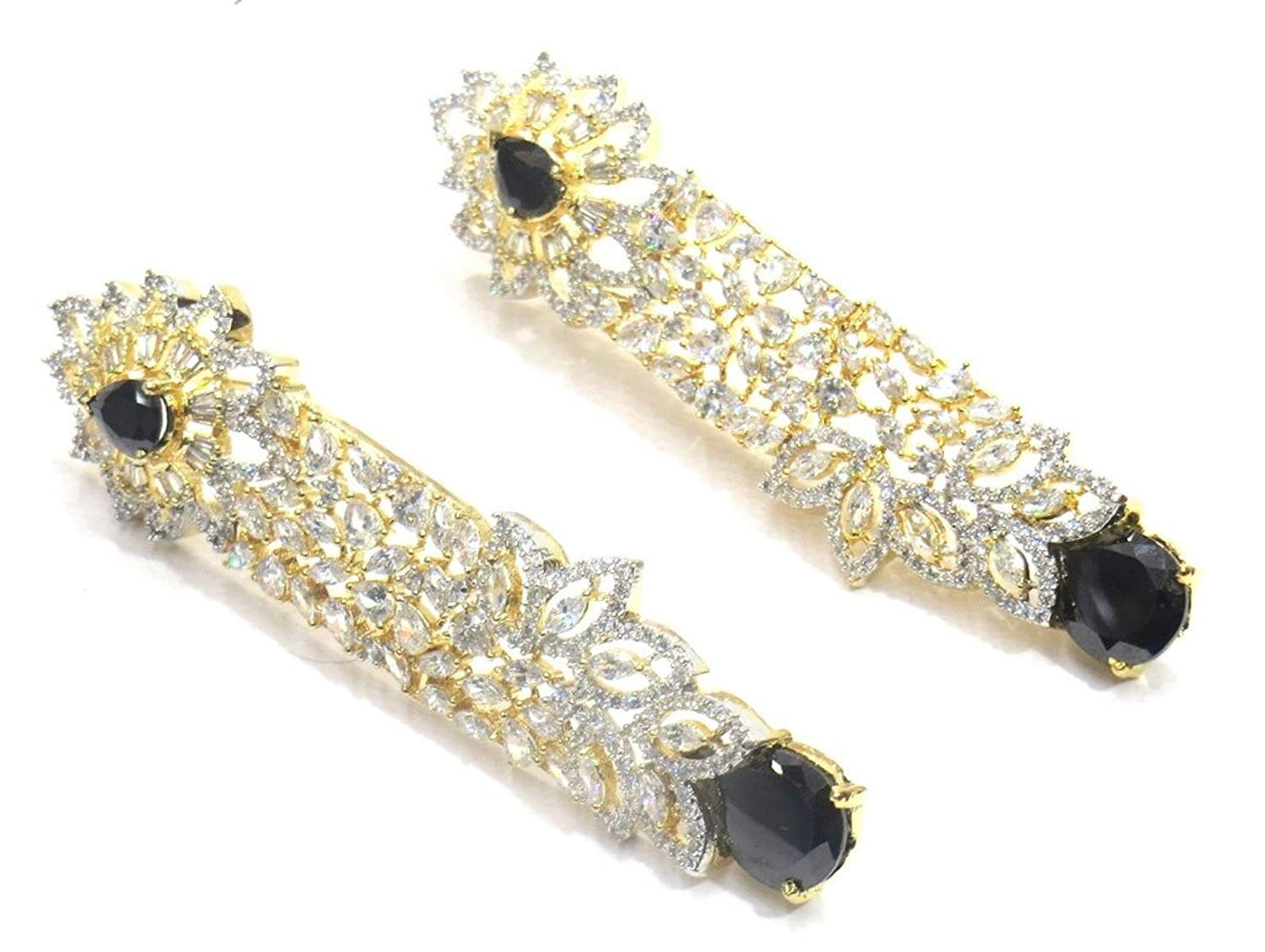 Jewelshingar Jewellery Fine Gold Plated Dangle & Drop Earrings For Girls ( 34726-ead-black )