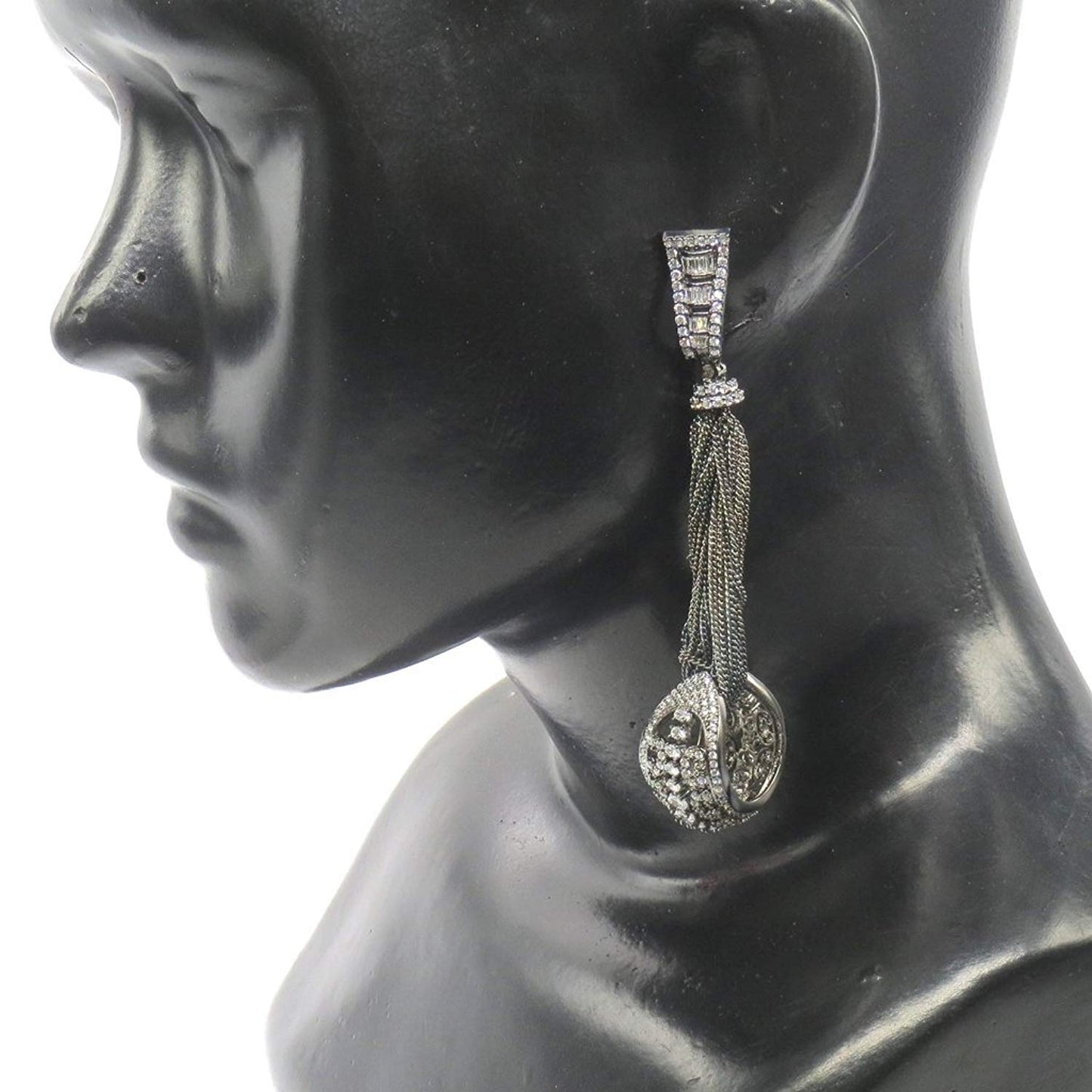 Jewelshingar Jewellery Victorian Plated Clear Colour Earrings For Women (44416-ead)