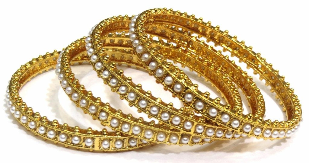 Jewelshingar Women's Antique Gold Plated Polki Kundan Bangles Set 2.4 Jewellery ( 8193-m-2.4-1-1000 ) - JEWELSHINGAR