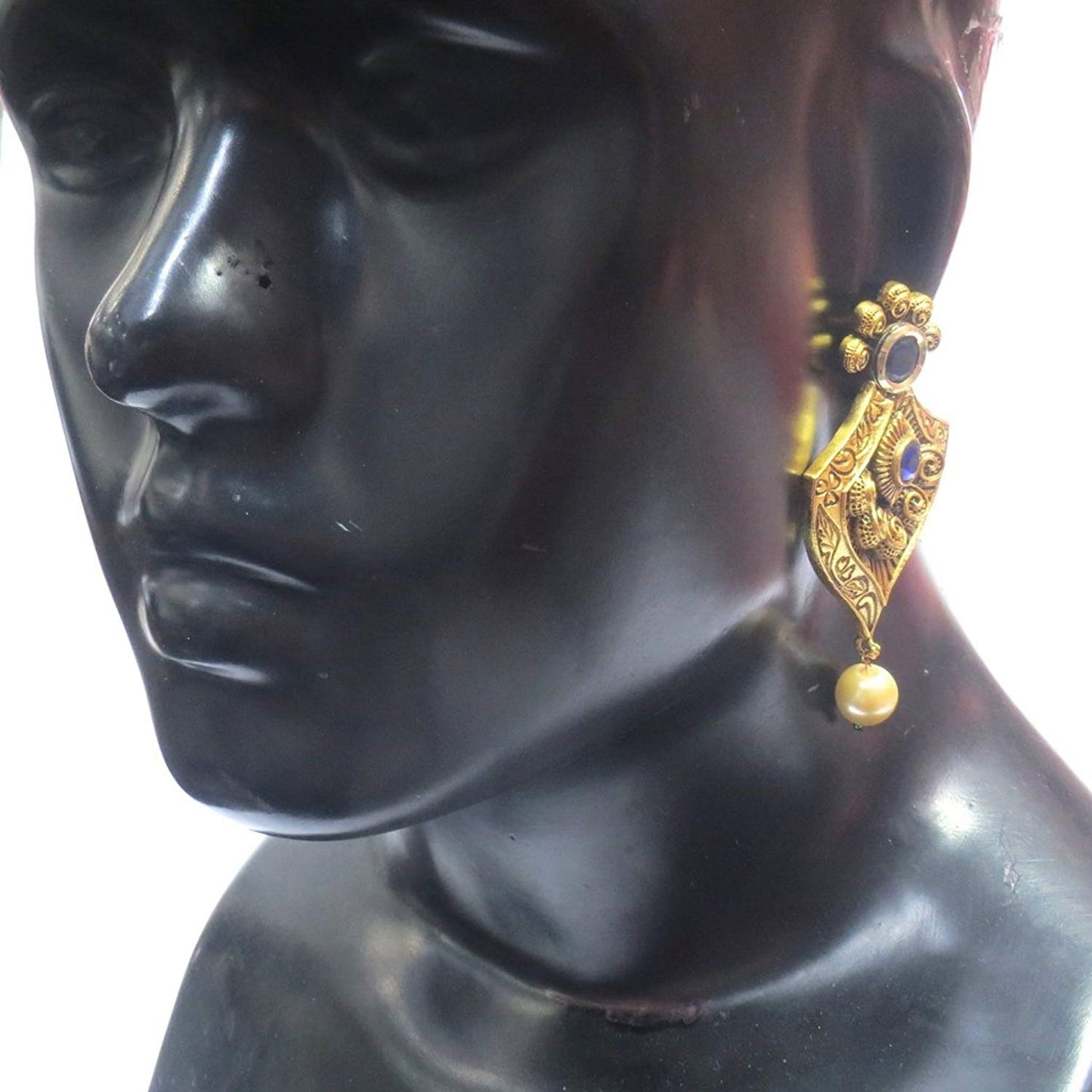 Jewelshingar Jewellery Antique Look Dangle & Drop Earrings Earings For Women ( 37053-pe-blue )