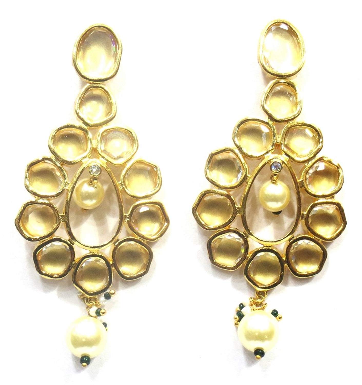Jewelshingar Jewellery Fine Gold Plated Dangle & Drop Earrings For Girls ( 34799-ace )