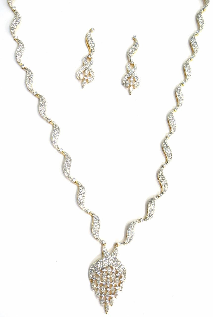 Jewelshingar Women's Latest New American Diamond Ad Necklace Set Jewellery ( 5687-nad-a ) - JEWELSHINGAR