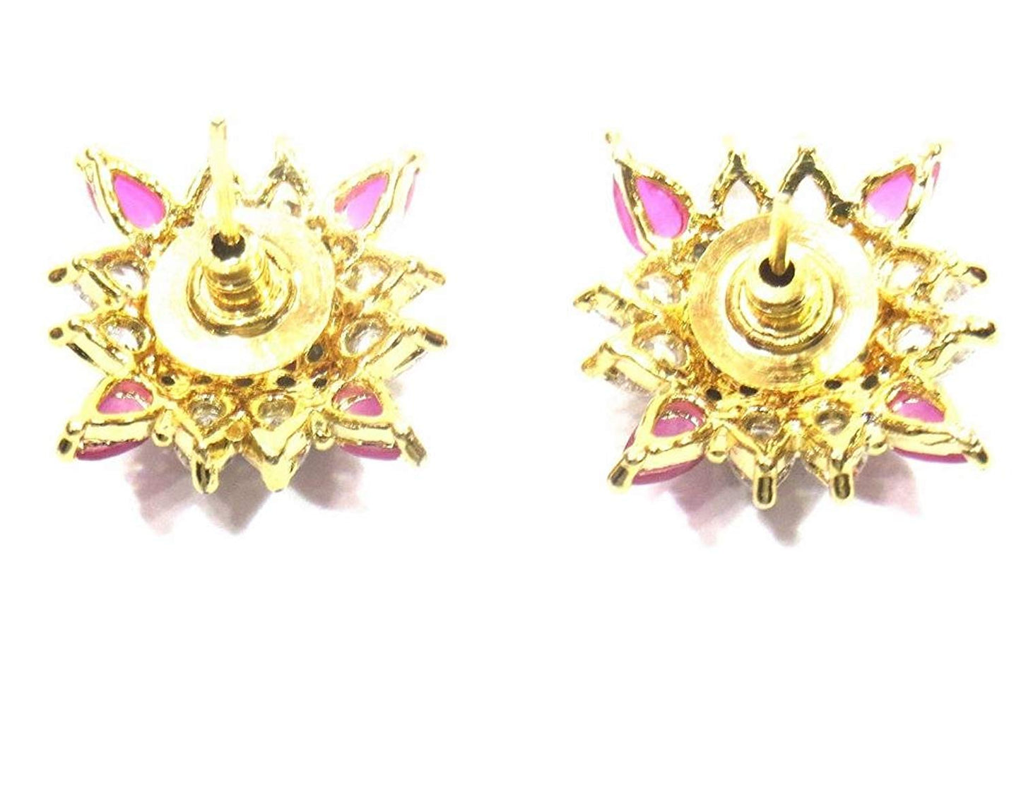 Jewelshingar Jewellery Diamond Looking Stud Earrings For Women ( 39241-ead-studds-ruby )