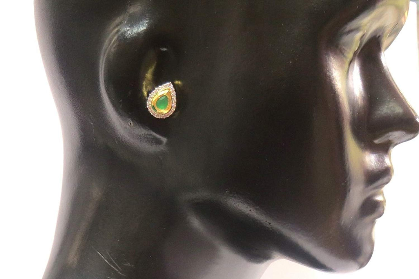 Jewelshingar Jewellery Fine Plated Stud Earrings For Women ( 18178-gjt-green )