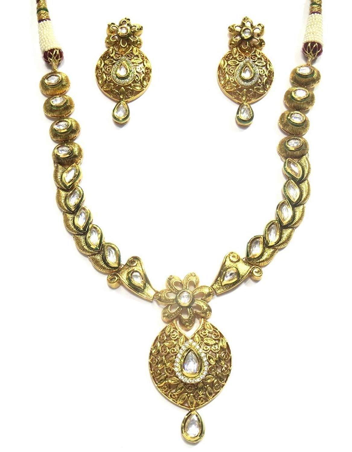 Jewelshingar Jewellery Fine Quality Gold Plated Necklace Set For Women ( 26124-acs )