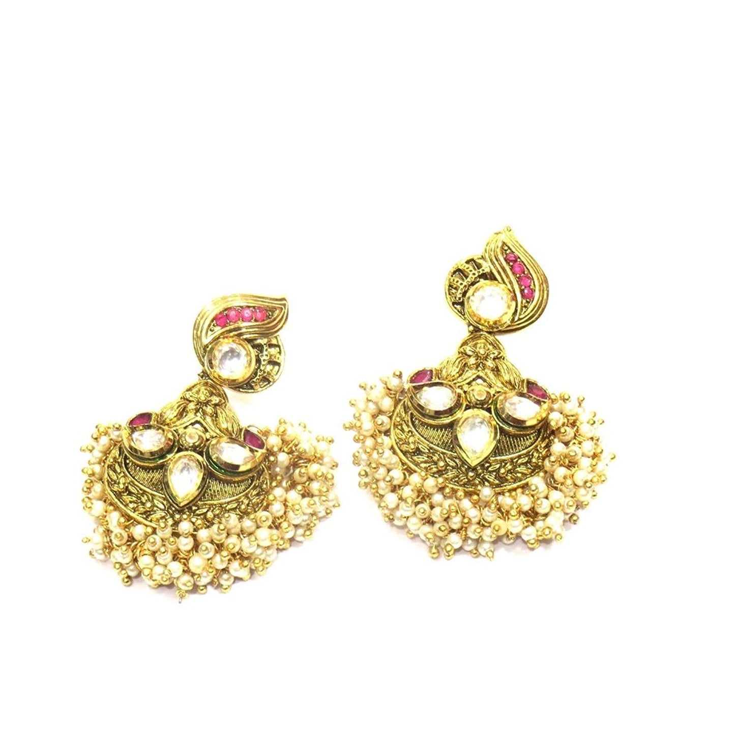 Jewelshingar Jewellery Fine Plated Dangle & Drop Earrings For Women ( 18453-pe-ruby )