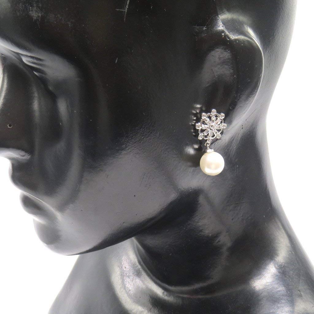 Jewelshingar Jewellery Rhodium Plated Clear Colour Earrings For Women (44572-ead)