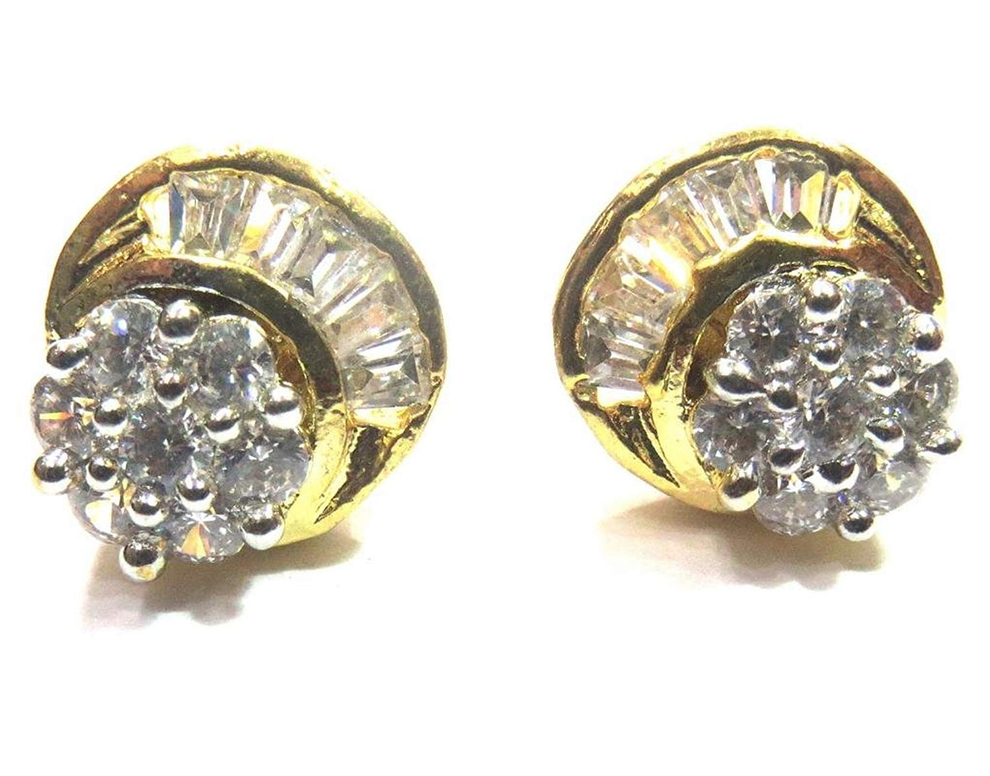 Jewelshingar Jewellery Diamond Looking Stud Earrings For Women ( 39370-ead-studds-plain )