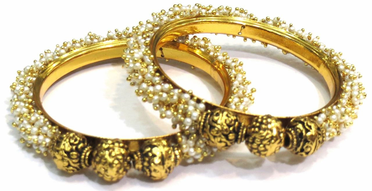 Jewelshingar Women's Antique Gold Look Bangles Set 2.4 Jewellery ( 5919-m-2.4-a ) - JEWELSHINGAR