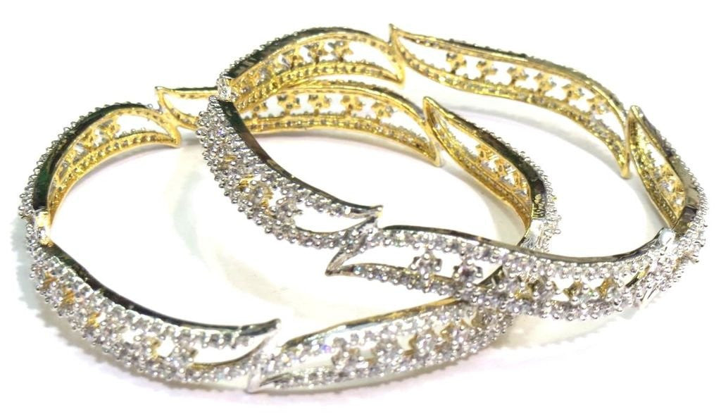 Jewelshingar Cubic Zirconia Bangles Set For Women Jewellery ( 6961-2.4-jb ) - JEWELSHINGAR