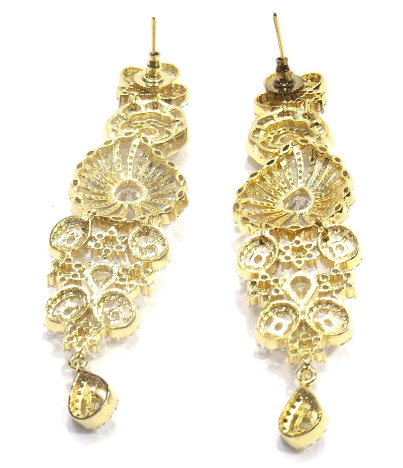 Jewelshingar Jewellery Fine Gold Plated Dangle & Drop Earrings For Girls ( 34197-ead )