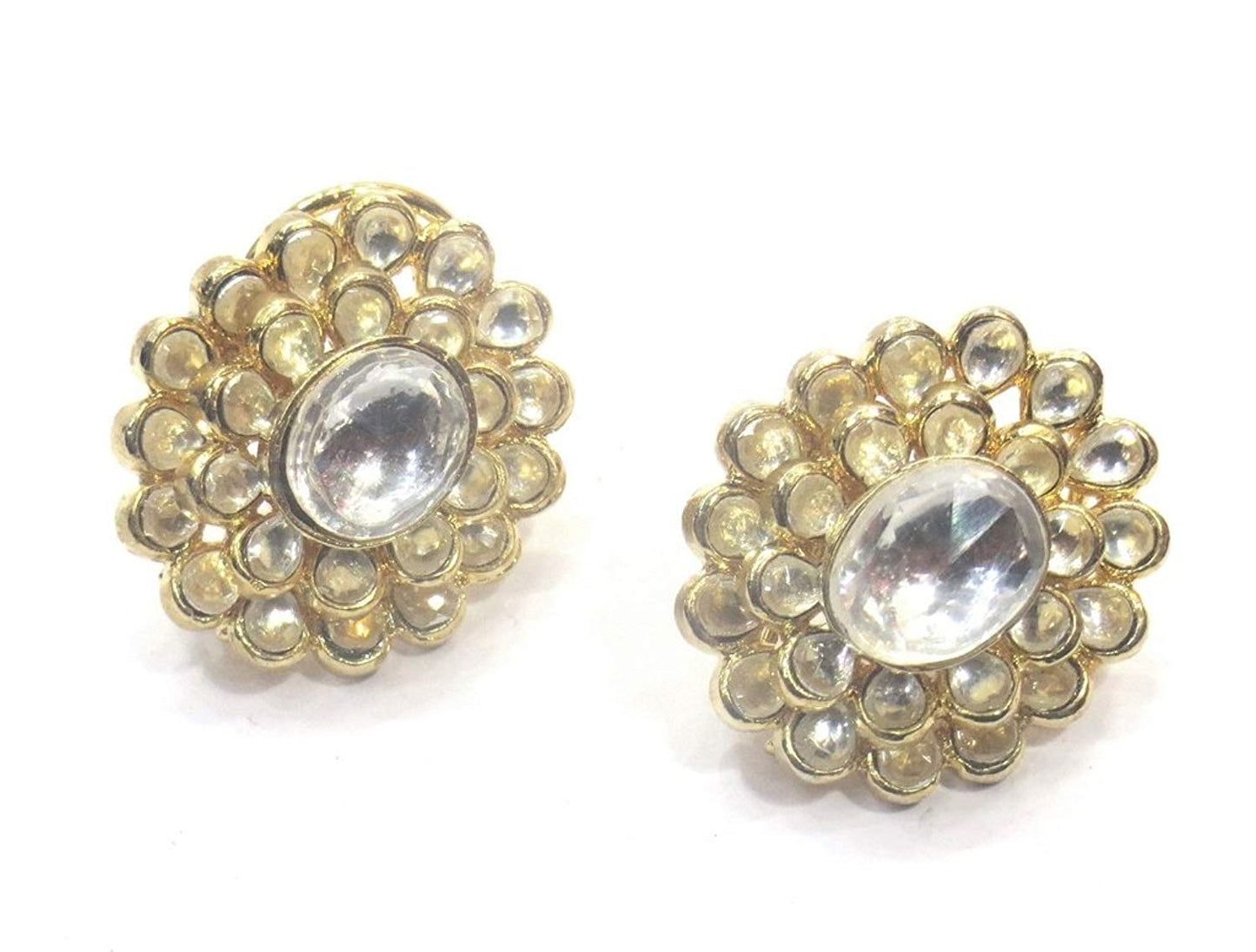 Jewelshingar Jewellery Polki Kundan Stud Earrings Earings For Women ( 37244-dce-studs )