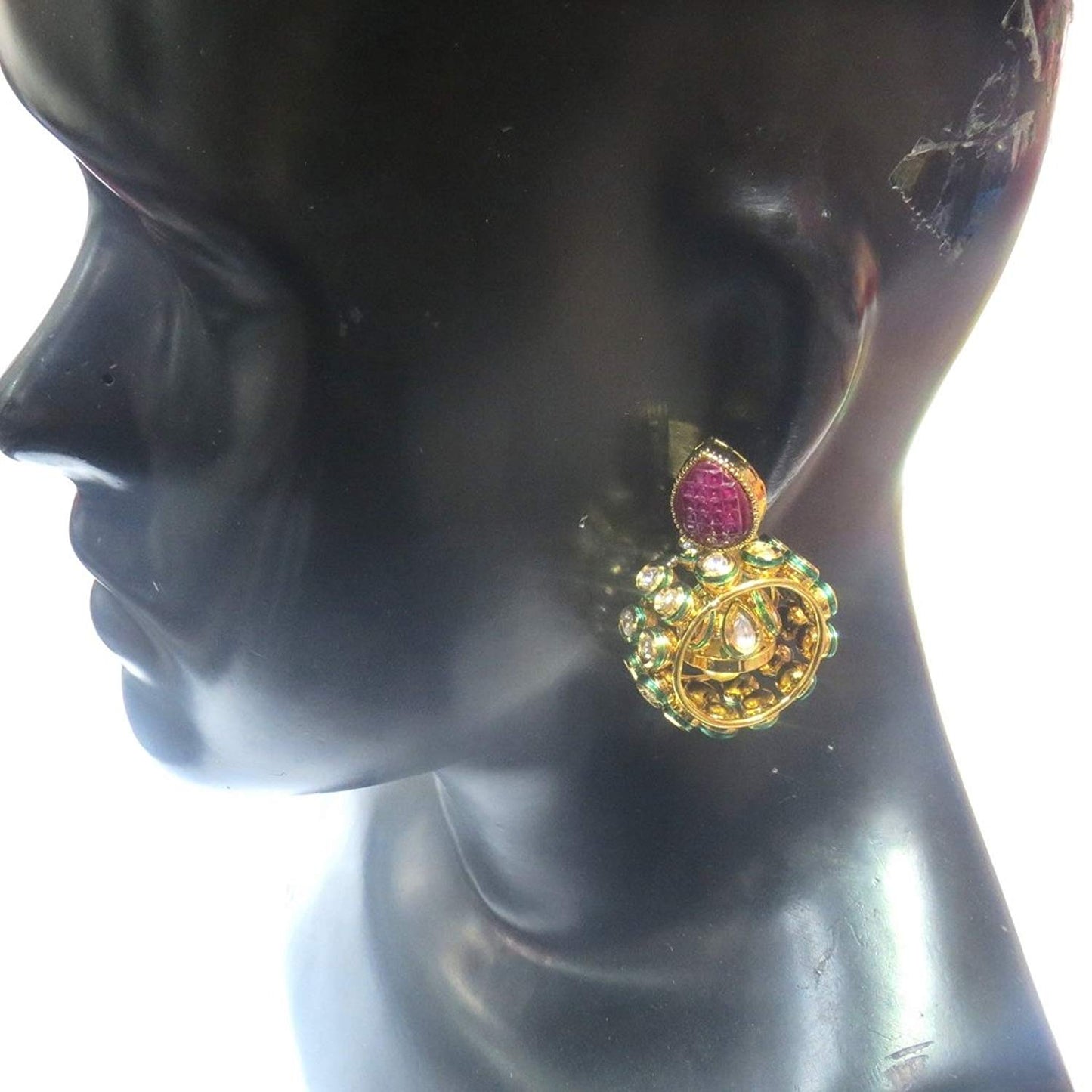Jewelshingar Jewellery Polki Kundan Jhumki Earrings Earings For Women ( 37216-ace-j-bali )