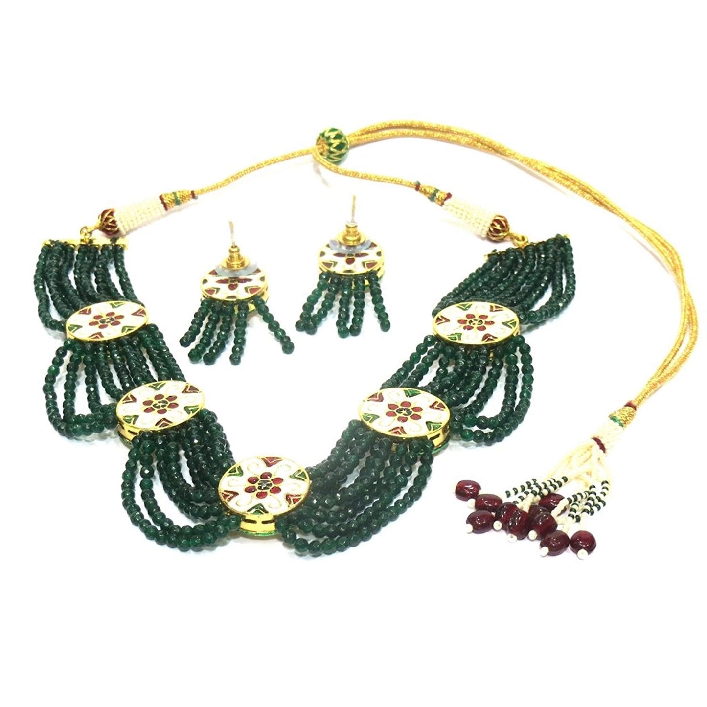 Jewelshingar Jewellery Gold Plated Necklace Set In Gold Colour For Women ( 21237-acs )