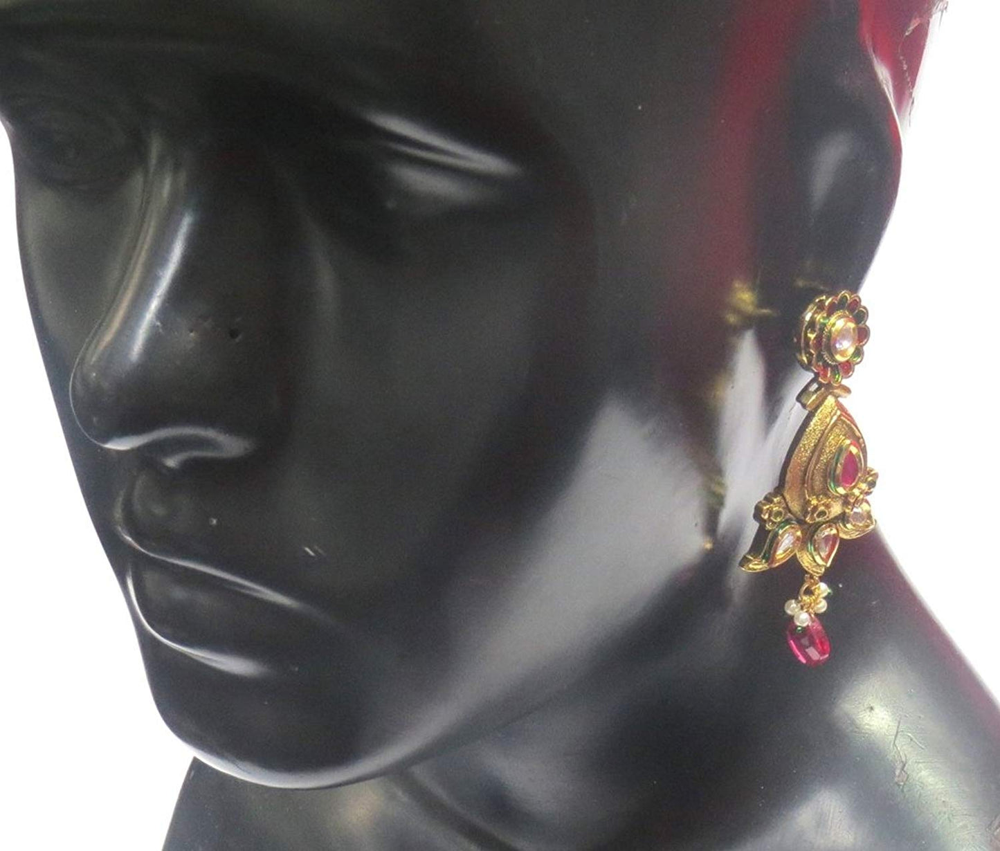 Jewelshingar Jewellery Polki Kundan Dangle & Drop Earrings Earings For Women ( 37326-ace-multi )