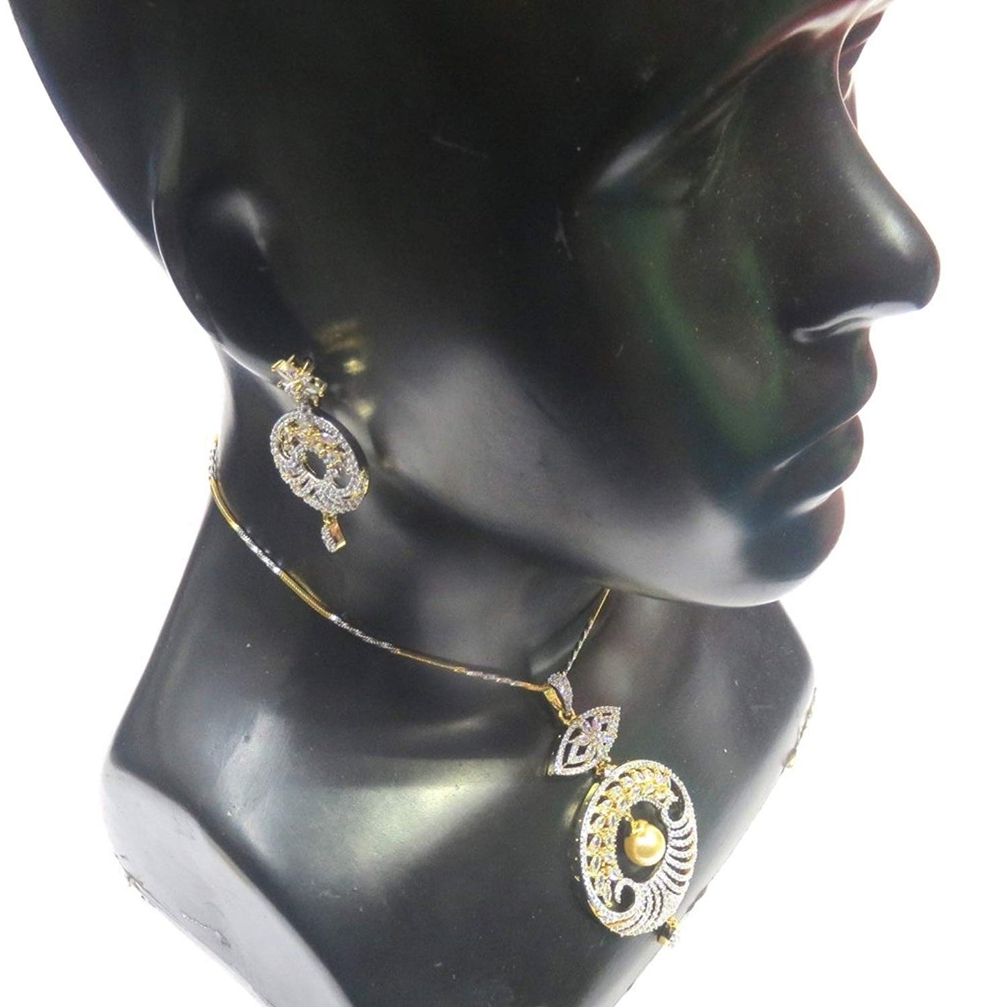Jewelshingar Jewellery Fine Gold Plated Pendant Set For Women ( 35715-psad )