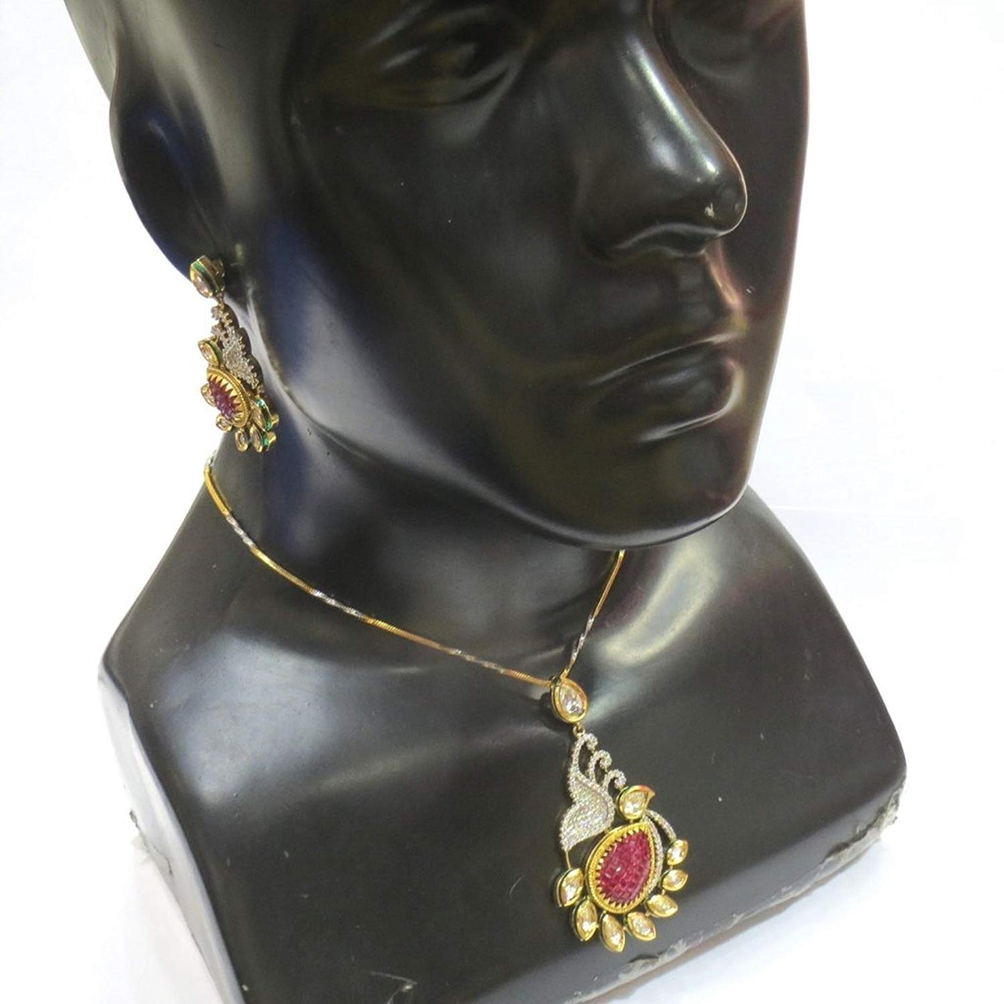 Jewelshingar Jewellery Exclusive Pendant Set For Women ( 37821-dc-ps-ruby )